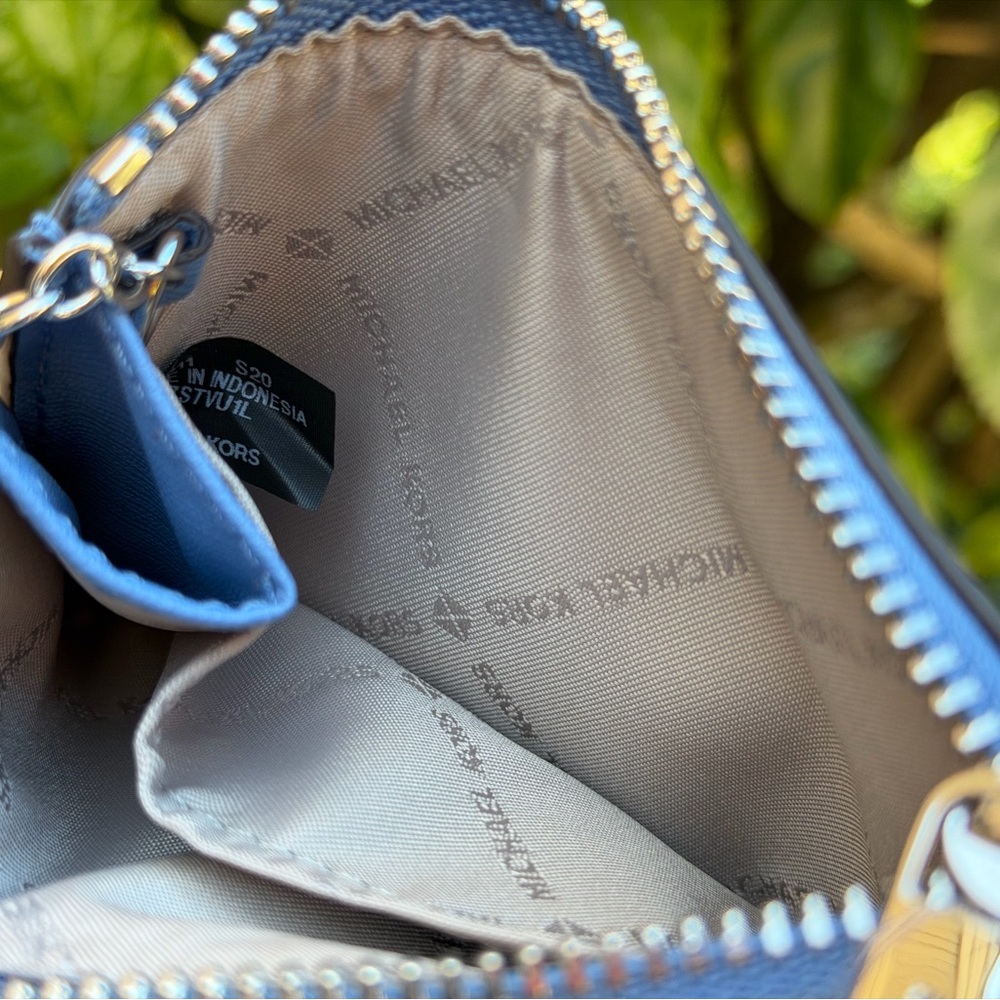 Michael Kors Jet Set Coin Pouch Card ID Holder Wallet French Blue - Picture 6 of 11